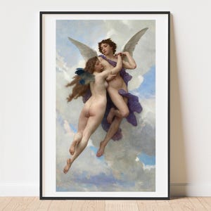 Bouguereau Amor and Psyche fine art print gallery wall art classic poster art vintage famous artist print