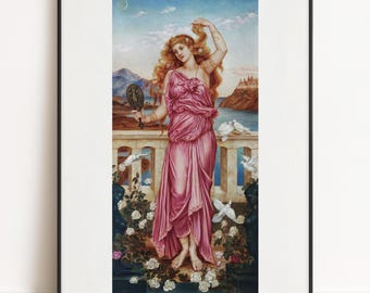 Evelyn De Morgan Print - Helen of Troy 1898, Pre Raphaelite Greek Mythology Art