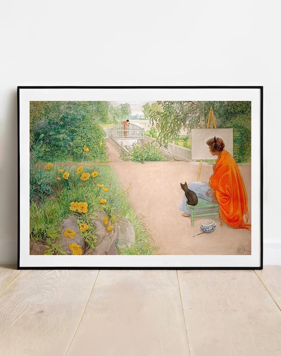 Carl Larsson Print: the Bridge With Cat, Vintage Swedish Art - Etsy