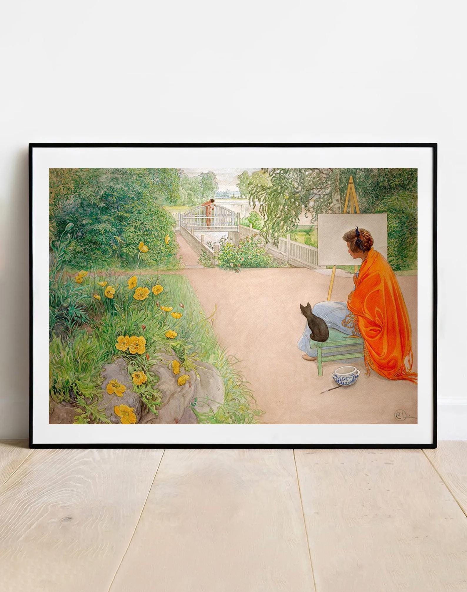 Carl Larsson Print: the Bridge With Cat, Vintage Swedish Art - Etsy