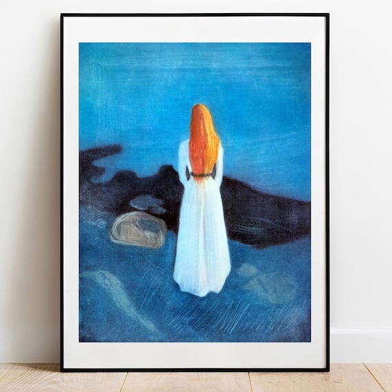 Edvard Munch Print: Young Woman on the Seashore, Vintage Fine Art