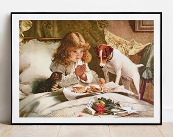 Suspense par Charles Burton barbier, impression Jack Russell, cadeau pour elle, impression sur toile, impression d'art mural, prêt à accrocher - France