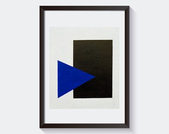 Malevich Black Square Blue Triangle gallery wall art print vintage poster art famous artist print home decor
