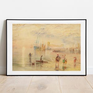 Póster clásico de arte de pared de galería de Turner Flint Castle North Wales, impresión de artista famoso vintage