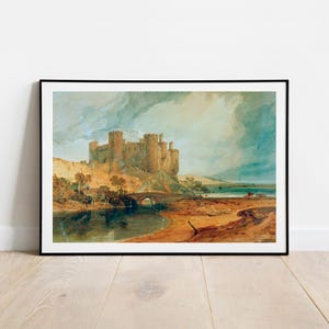 Impresión artística de pared de galería Turner Conwy Castle Wales UK, póster vintage, arte de artista famoso, impresión para decoración del hogar