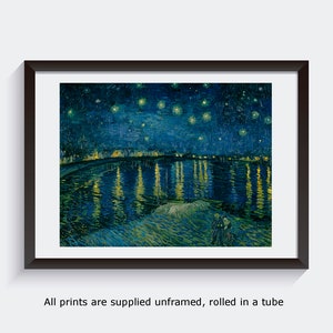 Van Gogh Noche estrellada 1888 decoración de pared galería arte de pared impresión póster vintage arte famoso artista impresión