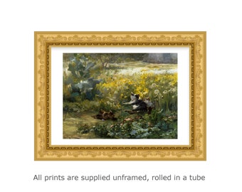 Thurner Cats in a Meadow wall decor Gallery wall art print vintage poster art célèbre artiste impression