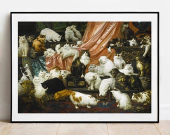 Carl Kahler Cat Print - My Wife's Lovers Vintage Gallery Wall Art