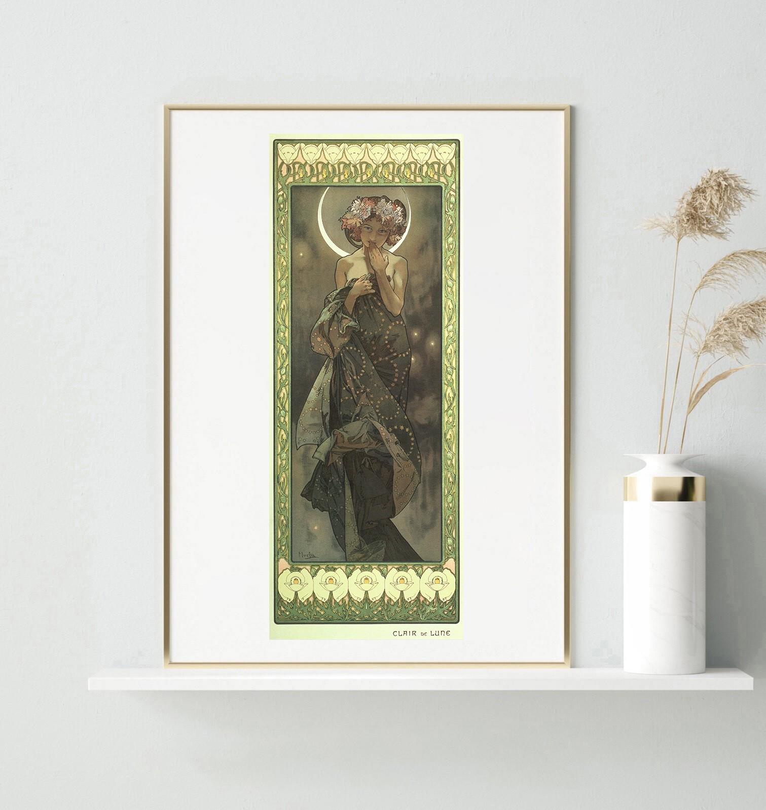 アルフォンス・ミュシャの版画 - 月光 アールヌーボーポスター - Etsy 日本