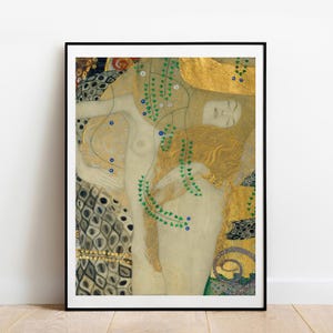 Klimt Sea Serpents art nouveau wall decor gallery wall art print vintage poster art famous artist print