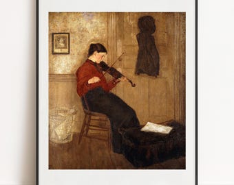 Gwen John Print - Young Woman with a Violin 1897, Fine Art Wall Poster