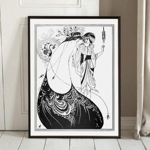 Impression d'art jupe Beardsley The Peacock : décoration murale vintage