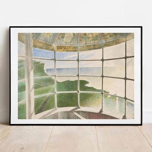 Ravilious Beachy Head Lighthouse Print - Vintage Sussex landscape Wall Art