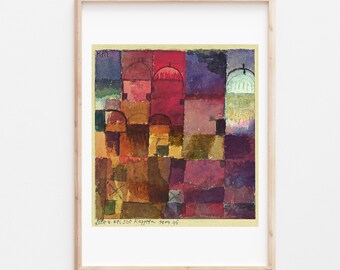Klee Red and White Domes home decor gallery wall art print vintage poster art famous artist print