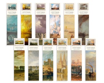 Turner Set of 12 Bookmarks Fine Art Bookmark Collection art lover book lover gift