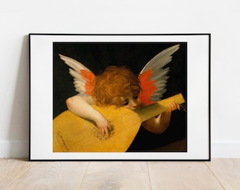 Fiorentino Putto Playing the Lute gallery wall art print vintage poster art famous artist print home decor