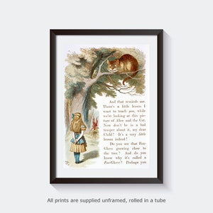 Tenniel The Cheshire Cat Alice in Wonderland gallery wall art print vintage poster art famous artist print