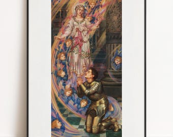 Evelyn De Morgan Print, Our Lady of Peace, Pre Raphaelite Wall Art Poster