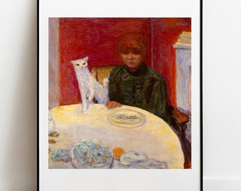 Impressão artística de Bonnard, o gato exigente: Le Chat Exigeant Vintage Gallery Wall Art
