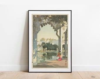 Hiroshi Udaipur Castle India art print wall decor gallery wall art classic poster vintage art famous painting