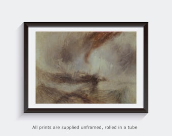 Turner Snowstorm Steam Boat Harbour wall decor gallery wall art print vintage poster art famous artist print