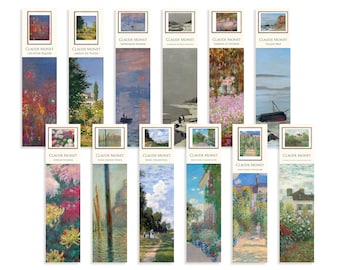 Monet Set of 12 Bookmarks Fine Art Bookmark Collection art lover book lover gift