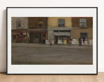 Whistler Print - Chelsea Shops, London 1880, Fine Art Wall Poster