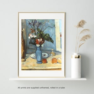 Impresión artística de pared de galería "El Jarrón Azul" de Cézanne, póster vintage, arte de artista famoso, impresión para decoración del hogar