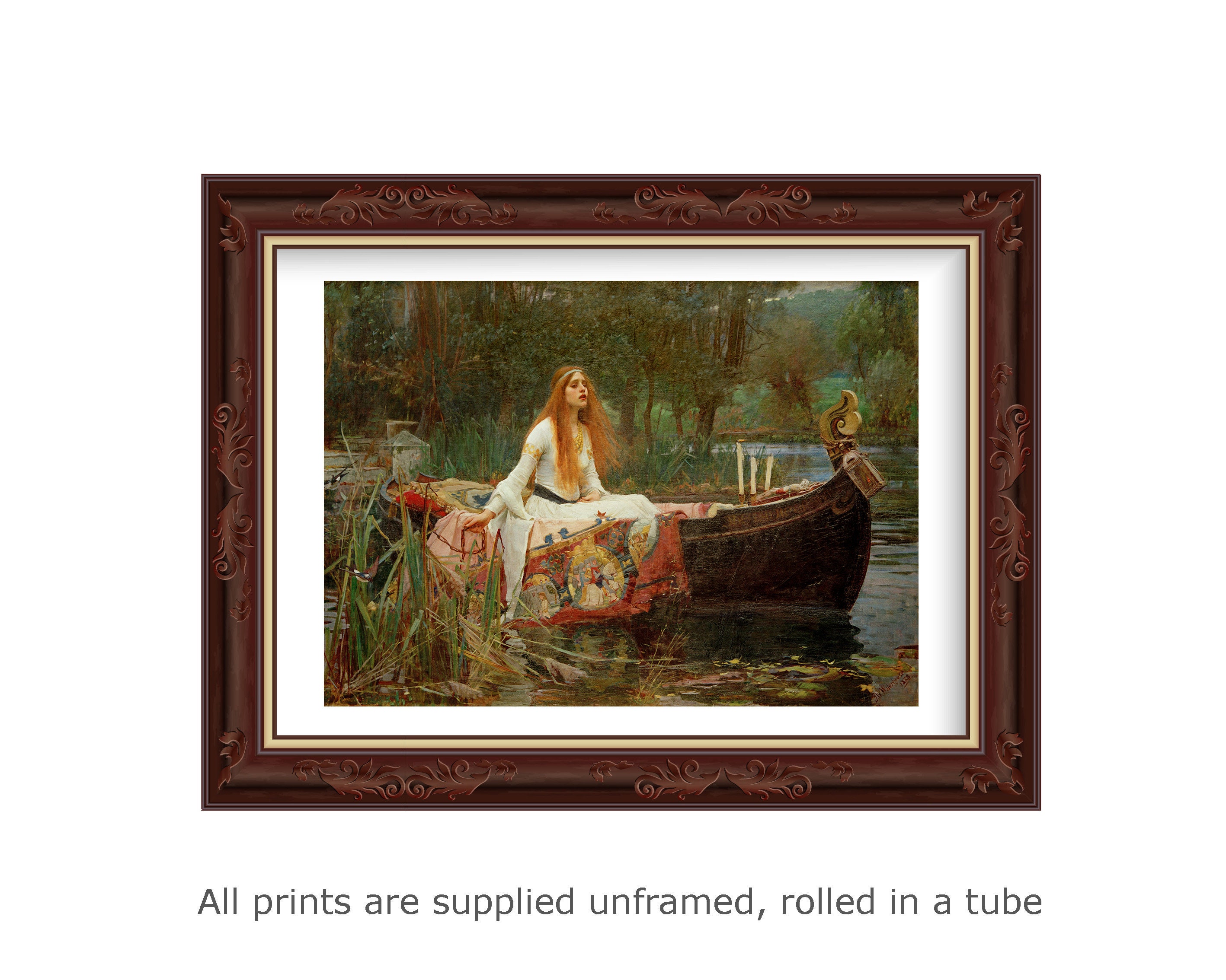 Waterhouse The Lady of Shalott boat fine art giclee print Etsy