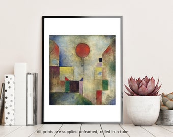 Klee The Red Balloon 1922 home decor gallery wall art classic poster art vintage famous artist print