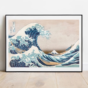 Hokusai Great Wave of Kanagawa wall art print home decor gallery wall art classic poster art vintage famous artist print
