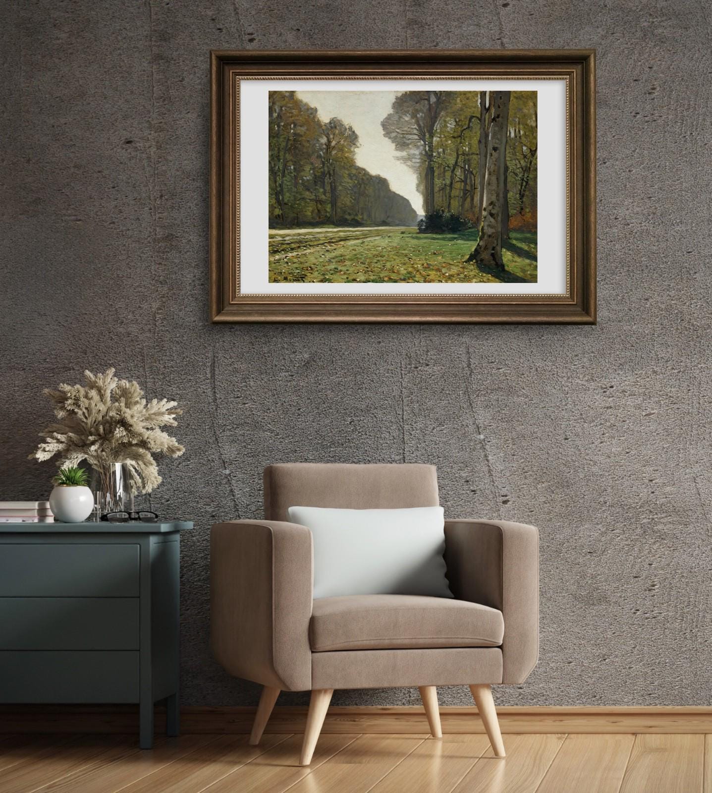 Monet Road in the Forest of Fontainebleau Print: Vintage French