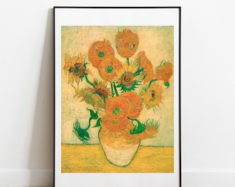 Van Gogh Sunflowers Print: Vintage Fine Art Poster, Gallery Wall Decor