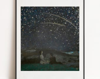 Franz von Stuck Print - Shooting Stars, Symbolist Wall Art Poster