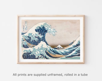 Hokusai Great Wave of Kanagawa wall art print home decor gallery wall art classic poster art vintage famous artist print