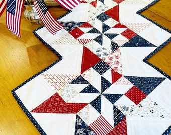 Table Runner Patterns Scrappy Quilting Patterns PDF Patriotic Table Runner Pattern Patriotic Decor Charm Pack Pattern Star Twizzle