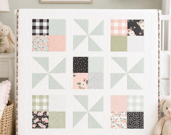 Easy Quilt Patterns PDF Baby Quilt Pattern for Charm Pack Quilting Pattern for Beginners in 6 Sizes for Baby Quilts to Bed Quilts