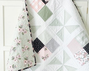 Easy Quilt Patterns PDF Baby Quilt Pattern for Charm Pack Quilting Pattern for Beginners Farmhouse Quilt Pattern Baby Quilts & BONUS Bunny