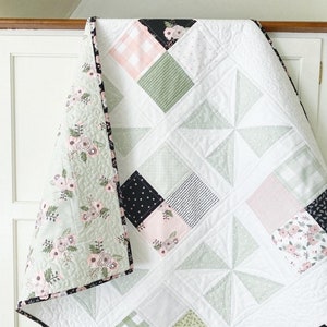 Easy Quilt Patterns PDF Baby Quilt Pattern for Charm Pack Quilting Pattern for Beginners Farmhouse Quilt Pattern Baby Quilts & BONUS Bunny