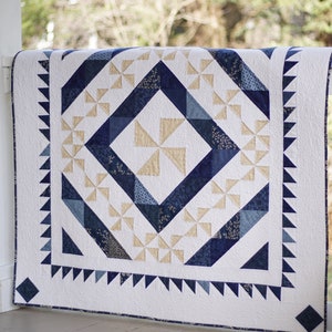 Pinwheel Quilt Patterns PDF Blue and White Quilt Pattern Table