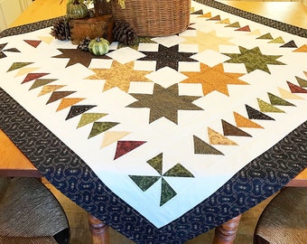 Quilt Patterns PDF Scrappy Quilt Pattern Fall Quilt Pattern Table Runner Pattern Star Primitive Quilt Patterns for Fat Quarters