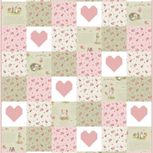 Baby Quilt Kit Crib Quilt Kit for Patchwork of Love Quilting Kit for Girl 36" x 48" Pattern Included with Anne of Green Gables Fabrics