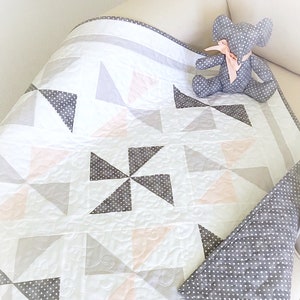 Baby Quilt Patterns PDF and Bonus Elephant Pattern Easy Quilt Pattern Beginner Quilt Pattern Pinwheel Quilt Pattern