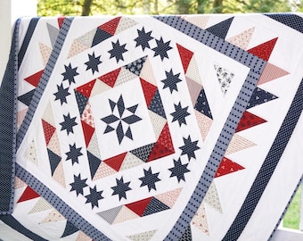 Charm Pack Quilt Patterns PDF Patchwork Anleitung Patchwork Stars & Stripes Feier Quilt Anleitung Anleitung