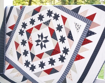 Charm Pack Quilt Patterns PDF Patriotic Quilt Pattern Star Quilt Pattern Americana Quilts Easy Quilting Pattern QOV Pattern Scrappy Quilts