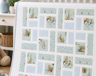 Baby Boy Quilt Kit for Boy Quilts Noteworthy Quilt Kit for Baby Crib Quilt Size 43" x 43" Pattern Included with Peter Rabbit Fabrics