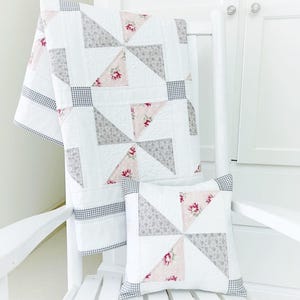 Pinwheel Dreams Quilt Pattern PAPER Copy Easy Quilting Pattern for Beginners for Baby Quilts to Bed Quilts
