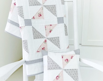Pinwheel Dreams Quilt Pattern PAPER Copy Easy Quilting Pattern for Beginners for Baby Quilts to Bed Quilts