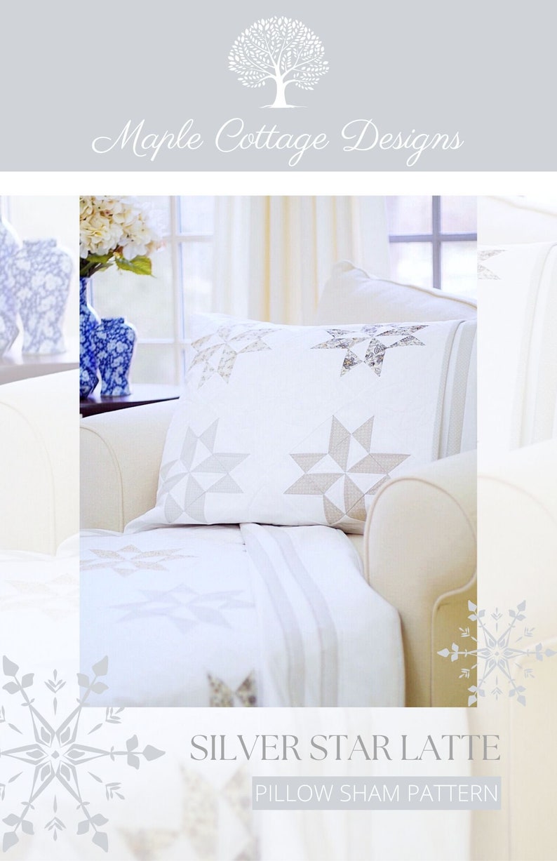 Easy Quilt Patterns PDF & FREE Pillow Sham Pattern Star Quilt Pattern Farmhouse Quilt Pattern Jelly Roll Quilt Patterns image 9