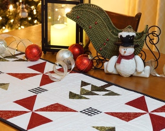 Christmas Quilt Patterns PDF Christmas Table Runner Patterns Easy Farmhouse Christmas Tree Pattern Scrappy Table Runner Quilting Pattern